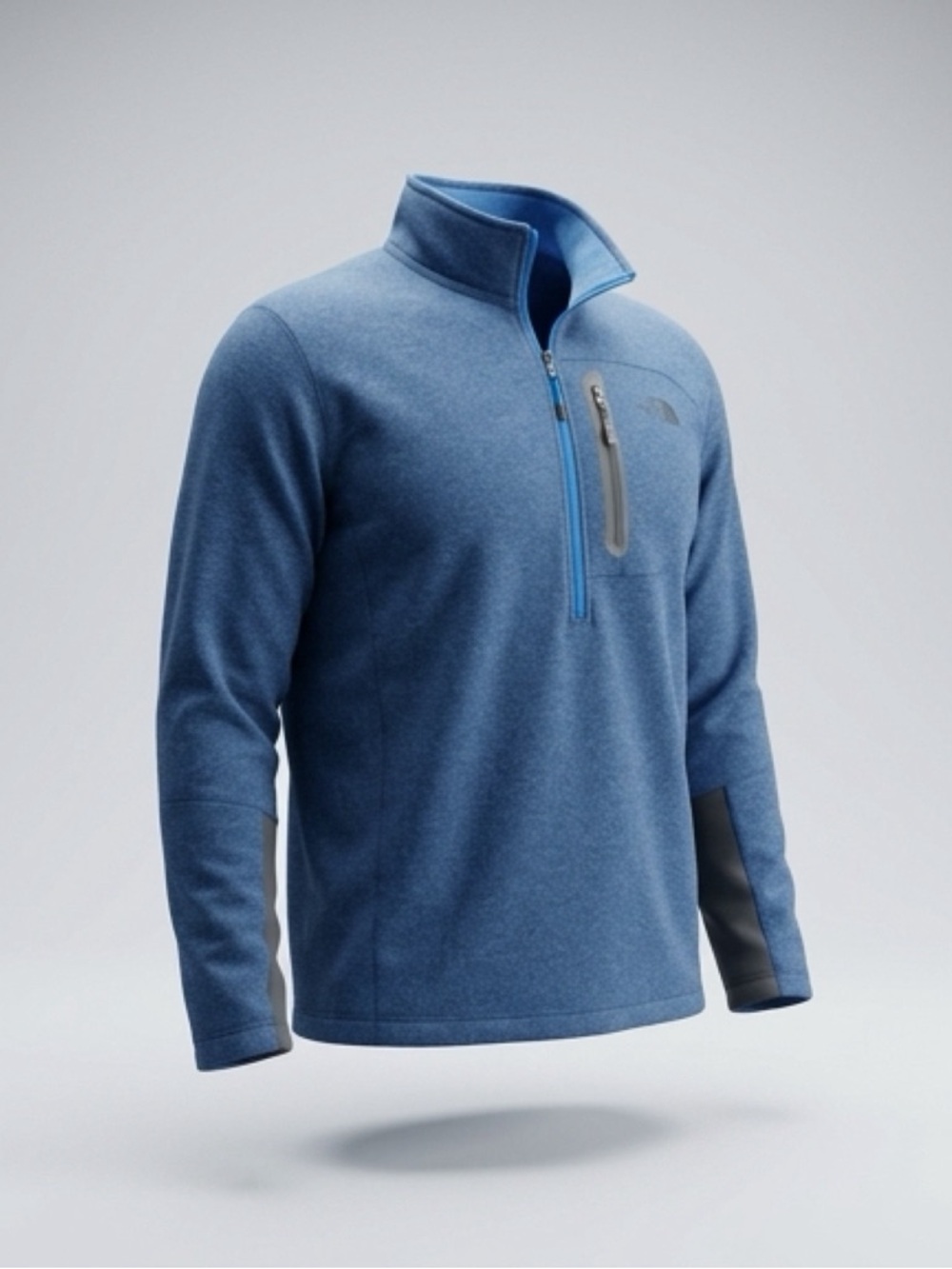 The North Face Men's Heather Blue Quarter-Zip Fleece Pullover #trailhiking